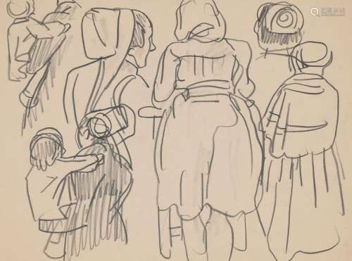 Mathurin MEHEUT (1882-1958) « Femmes du Trégor et enfants » ...