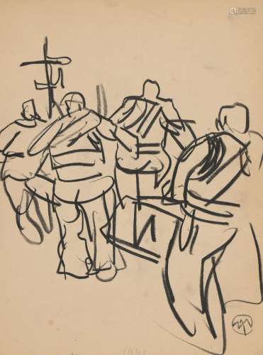 Mathurin MEHEUT (1882-1958) « Procession 1941 » crayon gras ...