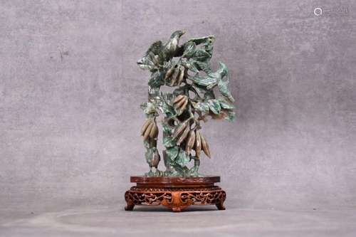 CHINE. Sujet en pierre dure sculptée en for