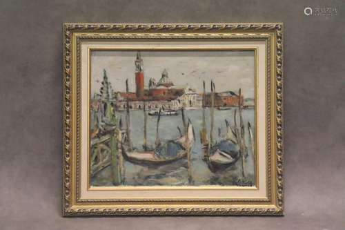 Eric BATTISTA (1933-). Venise, huile sur to