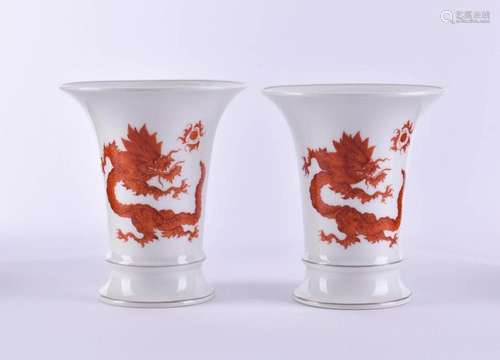 2 cup vases Meissen 20th century