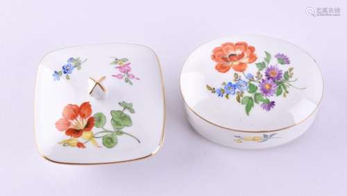 2 lidded boxes Meissen 20th century