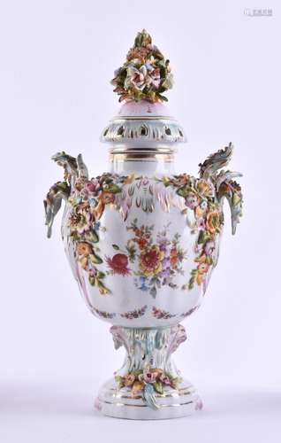 Lidded vase Sitzendorf early 20th century