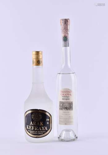 1 bottle of Arak Kefraya and 1 bottle of Trentino Grappa