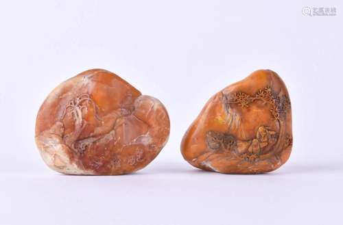 two scholar stones, China Qing dynasty