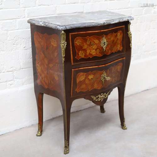 COMMODE EN SAUTEUSE TRANSITION MARQUETÉE de Jean POPSEL (reç...