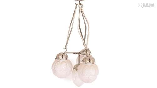 LUSTRE "BOULES" 4 LUMIERES 1930<br />
Composé de 3...