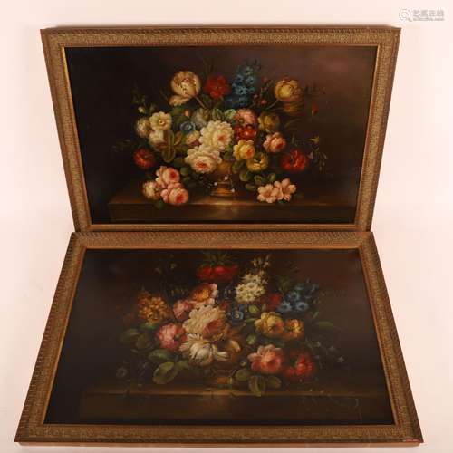 PAIRE DE TABLEAUX "BOUQUET DE FLEURS" par VANNIER ...