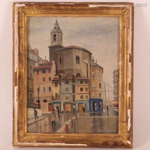 TABLEAU "L'ÉGLISE DES AUGUSTINS SUR LE VIEUX PORT DE MA...