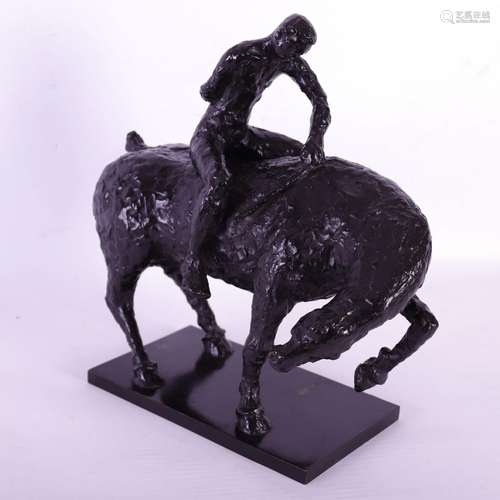 BRONZE "CAVALIER SUR SA MONTURE" d'Elisabeth ELSER...