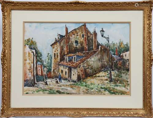 AQUARELLE "MONTMARTRE, MAISON DE MIMI PINSON" de R...