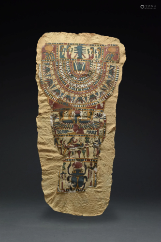 EGYPTIAN CARTONNAGE MUMMY PANEL - WITH REPORT