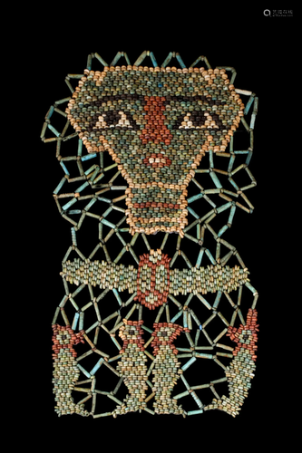 EGYPTIAN FAIENCE BEADED MUMMY SHROUD