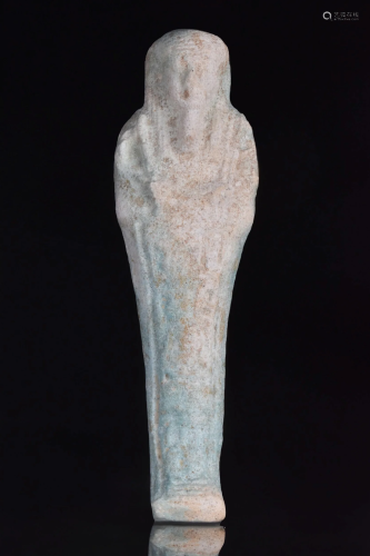 ANCIENT EGYPTIAN BLUE GLAZED SHABTI