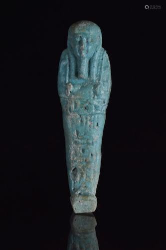 ANCIENT EGYPTIAN BLUE GLAZED SHABTI