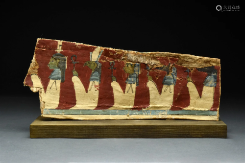 EGYPTIAN CARTONNAGE PANEL WITH GODS - WITH REPORT
