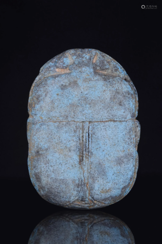 ANCIENT EGYPTIAN FAIENCE PECTORAL SCARAB