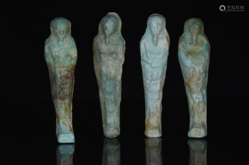 AN ANCIENT EGYPTIAN FAIENCE SHABTI GROUP