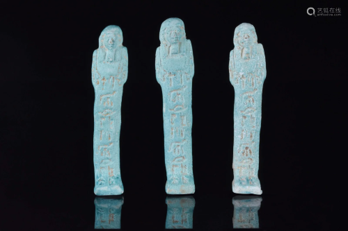 EGYPTIAN FAIENCE SHABTI - TRANSLATED