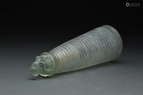 ACHAEMENID CUT-GLASS RHYTON - WITH REPORT