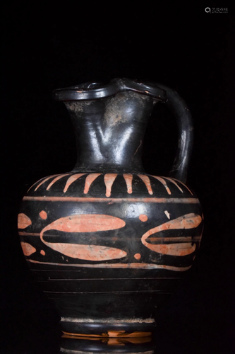 GREEK APULIAN XENON WARE OINOCHOE WITH DECORATION