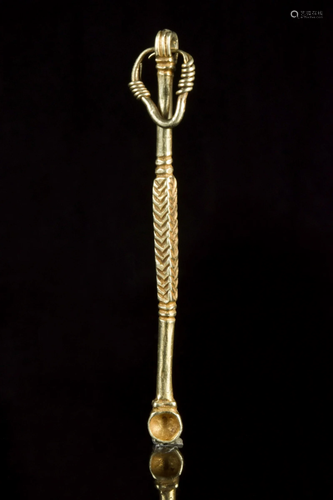 RARE ROMAN GOLD COSMETIC SPOON