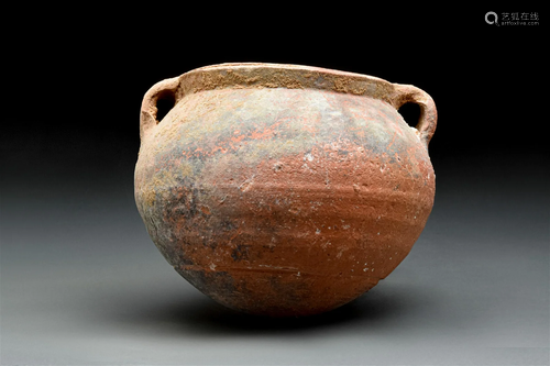 ROMAN TERRACOTTA TWIN HANDLED JAR