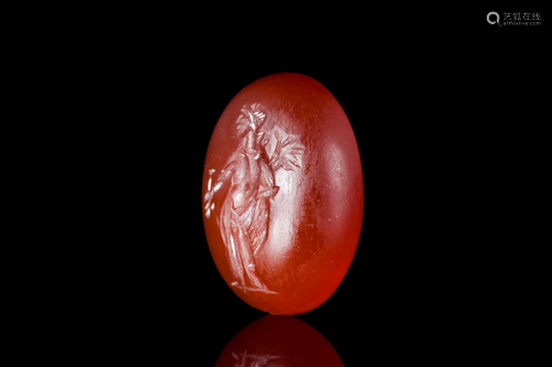 ROMAN CARNELIAN GEMSTONE DEPICTING FORTUNA