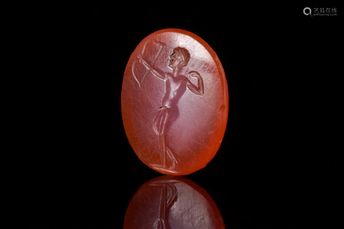 GREEK CARNELIAN INTAGLIO DEPICTING AN ARCHER