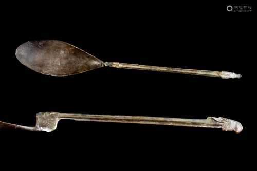 ROMAN BRONZE SPOON WITH STAG TERMINAL