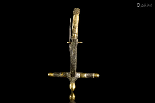 ROMAN GILDED BRONZE BOW BROOCH