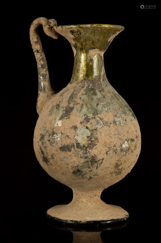 ROMAN GLASS FOOTED JUG