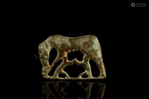 ROMAN BRONZE CAPITOLINE WOLF WITH REMUS AND ROMULUS BROOCH