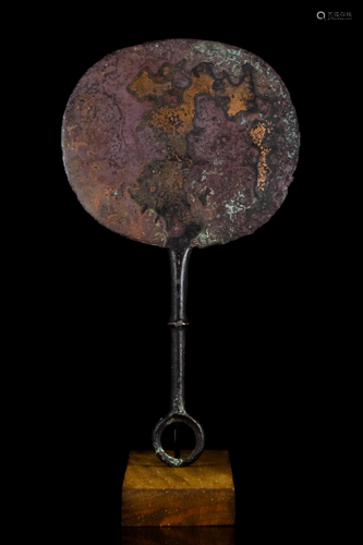 ROMAN BRONZE MIRROR WITH HANDLE