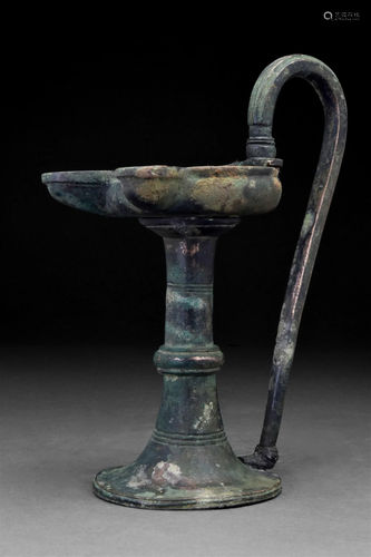 ROMAN BRONZE FOOTED HANDLE