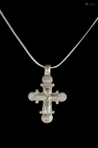 BYZANTINE SILVER INSCRIBED CROSS