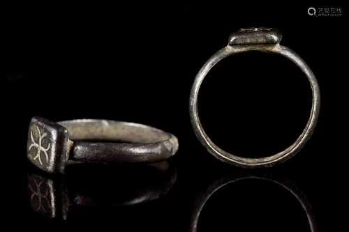 CRUSADERS BRONZE RING WITH CROSS