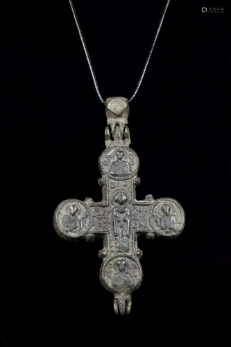 CRUSADERS BRONZE RELIQUARY CROSS PENDANT