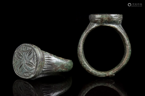 CRUSADERS ERA BRONZE RING WITH STAR OF BETHLEHEM