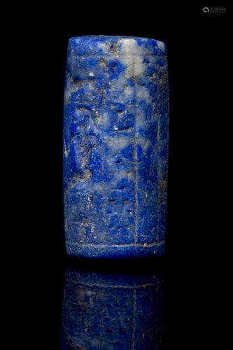 WESTERN ASIATIC LAPIS LAZULI CYLINDER SEAL