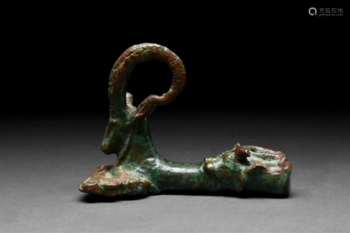 WESTERN ASIATIC BRONZE IBEX TERMINAL