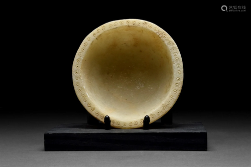 WESTERN ASIATIC BYZANTINE CALCITE ALABASTER BOWL - EX. CHRIS...