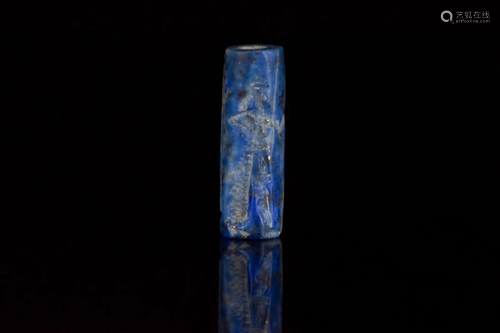 WESTERN ASIATIC LAPIS LAZULI CYLINDER SEAL