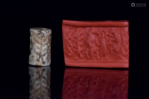 WESTERN ASIATIC MARBLE CYLINDER SEAL