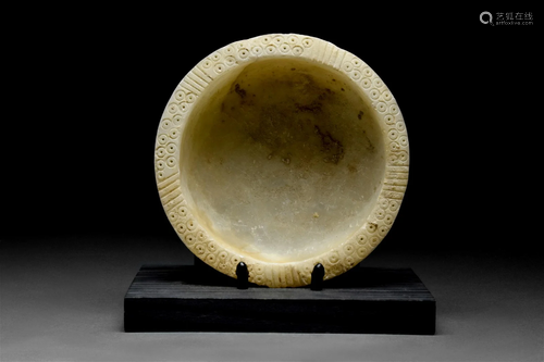 WESTERN ASIATIC BYZANTINE CALCITE ALABASTER BOWL - EX. CHRIS...