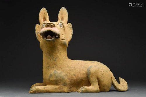 CHINESE EASTERN HAN DYNASTY TERROCOTTA DOG - TL TESTED - WIT...