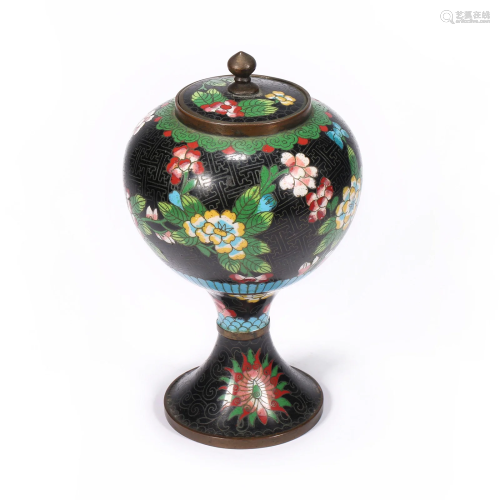 Qing Dynasty,Cloisonne Flower Jar