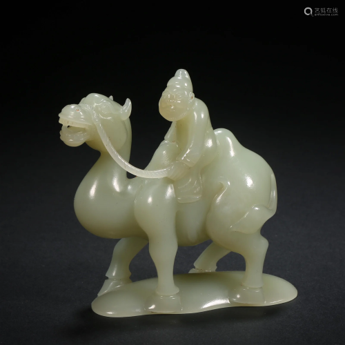 Qing Dynasty,Hetian Jade Hu People and Camel