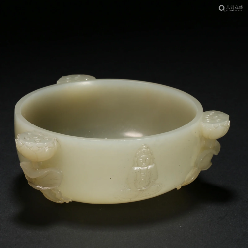 Qing Dynasty,Hetian Jade Ruyi Ear Cup