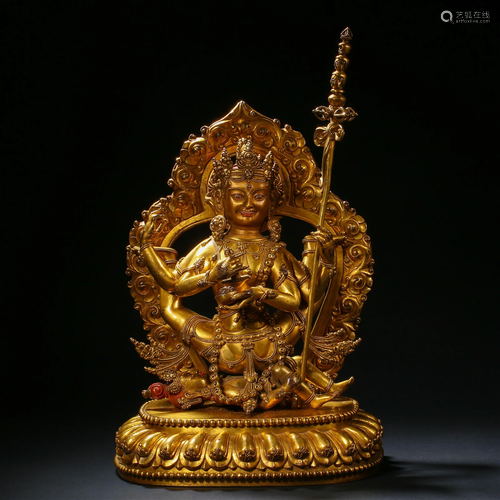 Qing Dynasty, Bronze Gilt Buddha Statue